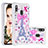 Custodia Silicone Cover Morbida Bling-Bling S04 per Samsung Galaxy A40 Rosa