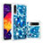 Custodia Silicone Cover Morbida Bling-Bling S04 per Samsung Galaxy A50S Blu
