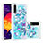 Custodia Silicone Cover Morbida Bling-Bling S04 per Samsung Galaxy A50S Cielo Blu