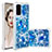 Custodia Silicone Cover Morbida Bling-Bling S04 per Samsung Galaxy S20 5G Blu