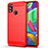 Custodia Silicone Cover Morbida Line S01 per Samsung Galaxy M30s Rosso