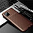 Custodia Silicone Cover Morbida Spigato per Samsung Galaxy A12 Marrone