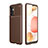 Custodia Silicone Cover Morbida Spigato per Samsung Galaxy A32 5G Marrone