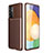 Custodia Silicone Cover Morbida Spigato per Samsung Galaxy A82 5G Marrone