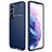 Custodia Silicone Cover Morbida Spigato per Samsung Galaxy S21 5G Blu