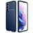 Custodia Silicone Cover Morbida Spigato per Samsung Galaxy S21 Plus 5G Blu