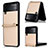 Custodia Silicone Cover Morbida Spigato per Samsung Galaxy Z Flip3 5G Oro