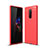 Custodia Silicone Cover Morbida Spigato per Sony Xperia 1 Rosso
