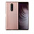 Custodia Silicone Cover Morbida Spigato T01 per Sony Xperia 1 Oro Rosa