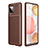 Custodia Silicone Cover Morbida Spigato WL1 per Samsung Galaxy A42 5G Marrone