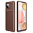 Custodia Silicone Cover Morbida Spigato WL1 per Samsung Galaxy M12 Marrone