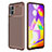 Custodia Silicone Cover Morbida Spigato WL1 per Samsung Galaxy M31s Marrone