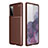 Custodia Silicone Cover Morbida Spigato WL1 per Samsung Galaxy S20 FE (2022) 5G Marrone