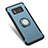 Custodia Silicone e Plastica Opaca con Anello Supporto A01 per Samsung Galaxy S8 Plus Blu