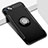 Custodia Silicone e Plastica Opaca con Anello Supporto A03 per Apple iPhone 7 Plus Nero