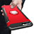 Custodia Silicone e Plastica Opaca con Anello Supporto A03 per Apple iPhone 7 Plus Rosso