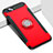 Custodia Silicone e Plastica Opaca con Anello Supporto A03 per Apple iPhone 7 Plus Rosso