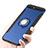 Custodia Silicone e Plastica Opaca con Anello Supporto per Huawei Honor 10 Blu