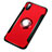 Custodia Silicone e Plastica Opaca con Anello Supporto T01 per Apple iPhone X Rosso