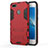 Custodia Silicone e Plastica Opaca con Supporto per Huawei Enjoy 7 Rosso