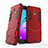 Custodia Silicone e Plastica Opaca con Supporto per Samsung Galaxy J3 Star Rosso