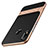 Custodia Silicone e Plastica Opaca con Supporto W01 per Huawei P20 Lite Oro e Nero