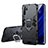 Custodia Silicone e Plastica Opaca con Supporto W01 per Huawei P30 Pro Nero