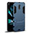 Custodia Silicone e Plastica Opaca con Supporto W01 per Samsung Galaxy J7 Plus Ciano