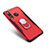 Custodia Silicone e Plastica Opaca Cover con Anello Supporto A01 per Huawei Nova 4 Rosso