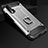 Custodia Silicone e Plastica Opaca Cover con Anello Supporto H01 per Huawei Nova 6 5G Argento