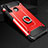 Custodia Silicone e Plastica Opaca Cover con Anello Supporto H01 per Huawei P30 Lite Rosso