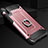 Custodia Silicone e Plastica Opaca Cover con Anello Supporto H01 per Samsung Galaxy A70 Oro Rosa