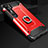 Custodia Silicone e Plastica Opaca Cover con Anello Supporto H01 per Xiaomi Mi Note 10 Rosso