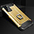 Custodia Silicone e Plastica Opaca Cover con Anello Supporto N01 per Samsung Galaxy Note 20 5G Oro