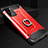 Custodia Silicone e Plastica Opaca Cover con Anello Supporto N01 per Samsung Galaxy Note 20 5G Rosso