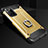 Custodia Silicone e Plastica Opaca Cover con Anello Supporto N01 per Samsung Galaxy Note 20 Ultra 5G Oro