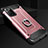 Custodia Silicone e Plastica Opaca Cover con Anello Supporto N01 per Samsung Galaxy Note 20 Ultra 5G Oro Rosa