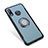 Custodia Silicone e Plastica Opaca Cover con Anello Supporto per Huawei Nova 3i Blu