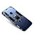Custodia Silicone e Plastica Opaca Cover con Anello Supporto per Huawei Nova 4 Blu