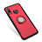 Custodia Silicone e Plastica Opaca Cover con Anello Supporto per Huawei P Smart+ Plus Rosso