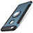 Custodia Silicone e Plastica Opaca Cover con Anello Supporto per Huawei P10 Lite Blu