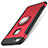 Custodia Silicone e Plastica Opaca Cover con Anello Supporto per Huawei P10 Lite Rosso