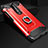 Custodia Silicone e Plastica Opaca Cover con Anello Supporto per OnePlus 8 Rosso
