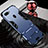 Custodia Silicone e Plastica Opaca Cover con Anello Supporto per Oppo A7 Blu