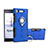Custodia Silicone e Plastica Opaca Cover con Anello Supporto per Sony Xperia XZ1 Compact Blu