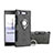 Custodia Silicone e Plastica Opaca Cover con Anello Supporto per Sony Xperia XZ1 Compact Grigio