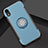 Custodia Silicone e Plastica Opaca Cover con Anello Supporto S01 per Apple iPhone XR