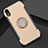 Custodia Silicone e Plastica Opaca Cover con Anello Supporto S01 per Apple iPhone XR Oro