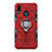 Custodia Silicone e Plastica Opaca Cover con Anello Supporto S01 per Huawei P20 Lite Rosso