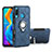Custodia Silicone e Plastica Opaca Cover con Magnetico Anello Supporto A01 per Huawei Nova 4e Blu